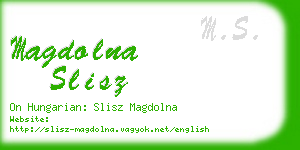 magdolna slisz business card